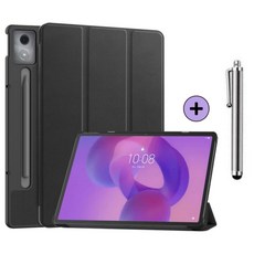 레노버탭 Idea Tab Pro 12.7 2025 아이디어 탭 프로 호환 케이스 북커버 TB-375FC 373FU 케이스나라, 블랙, 1개
