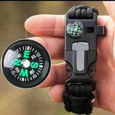 물결샵 등산 캠핑용 멀티 5기능 팔찌 위급상황 레저 용품, 국방색, 1개