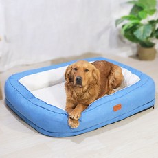 寵物矩形床 沙發床 寵物窩, 1個, 藍色(全拆洗)