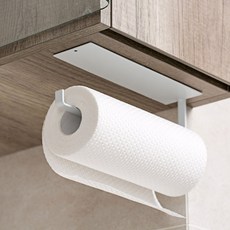 무타공 키친타월 거치대 부착식 주방 키친타올 홀더 롤페이퍼홀더, 화이트
