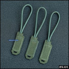 野戰搖滾-生存遊戲 SECTOR SEVEN 魔鬼氈快速拉繩 一組3個 黑色軍綠色泥色迷彩 戰術背包傘繩拉鏈繩防丟傘繩, 軍綠/綠繩