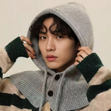 르코르 니트 바라클라바 와이드핏 방한 후드 넥워머, 그레이, 1개