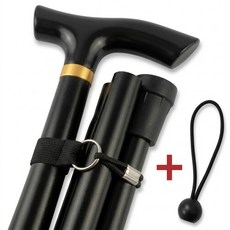 접이식 지팡이 4단 원터치 초경량 길이조절, 블랙, 1개