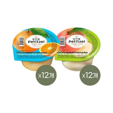 쁘띠첼 푸딩 과일젤리 밀감 x+복숭아, 210g, 12개