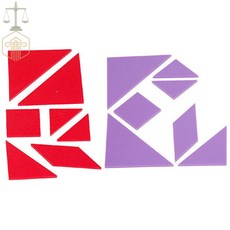 FOU 교구 플라스틱 칠교 2개 컬러풀탱그램 유아퍼즐맞추기 탱그램도안