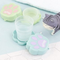 양치 컵 어린이집 아기 유아 접이식 휴대용 여행용, 퍼플, 1개