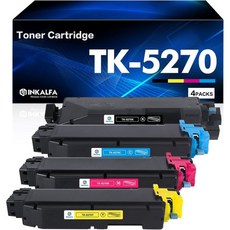 inkalfa 207A 207X 다기능 프린터 MFP M283fdw 토너 HP M255dw 컬러 레이저젯 프로 블랙 M282nw M283fdn M255nw W2210A W221, TK5270 4PK Schwarz Cyan Gelb M