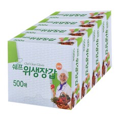 모두사 쉐프 위생장갑 비닐장갑 일회용장갑, 4개, 500개입