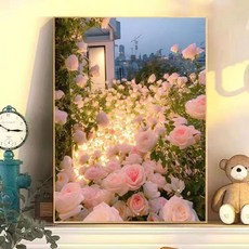 세모 DIY 쉬운 그림그리기, 1개, 꽃 정원