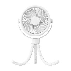 USB迷你三腳架風扇，可攜式桌面靜音風扇，嬰兒車風扇, 白色(無螢幕顯示), RP-F601-4