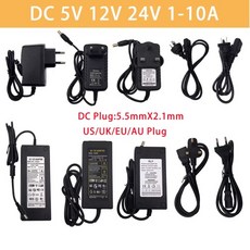 LED 스트립 라이트 CCTV용 조명 변압기 컨버터 AC 100-240V to DC 5V 12V 24V 1A 2A 3A 4A 5A 6A 전원 공급, [25] 12V 3A UK plug, 1개