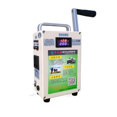 多功能手搖發電機 內建多種輸出接口 適用於戶外露營、旅行及緊急情況 輕巧便攜, 1個