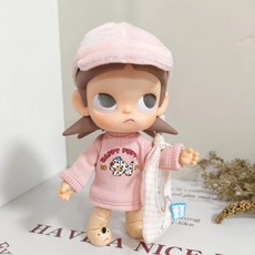 지가 옷 갈망하는 장소 1/8 이동식 20cm 인형 가지 자매 만화 캐주얼 스웨트셔츠 모자 시리즈 귀여운, 20CM 가지 누나의 옷에는 인형이 포함되어 있지 않다, 분홍 만화 스웨트셔츠 + 숄더백 + 분홍색 야구 모자
