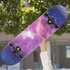 보드 스케이트보드 72cm 레저 제품 4륜 초보자 스포츠 취미 성인 스트리트 액티비티 트럭 베어링 80cm, 15.80CM-프로페셔널-보라별하늘