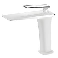 精銅斜弧龍頭（陶瓷白鏡面.霧黑）, 1個