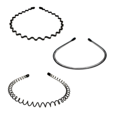 호미네 남자 머리띠 철사 스프링 얇은 헤어밴드 3종