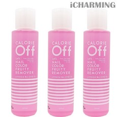차밍 칼로리 오프 네일 칼라 프루티 리무버 핑크 250ml 아세톤 손톱리무버, 3개