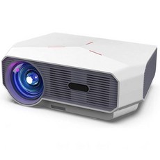 비디오 프로젝터 200인치 디스플레이 4600lm 소형 프로젝터 스크린 1080p 지원 Hi-Fi 스피커 HDMI USB VGA AV 호환(흰색), 비디오 프로젝터, 200인치 디스플레이, 4600lm