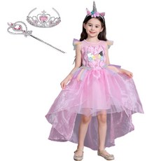Uni Angel 獨角獸粉裙+皇冠+魔法棒套裝