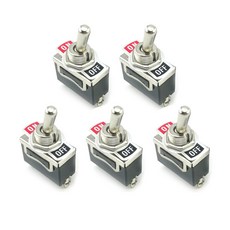 Twideec 5Pcs 12V 원형 로커 스위치 AC 6A 250V 10A 125V SPST 위치 오프 토글 와이어 KCD1 101 ON OFF CX