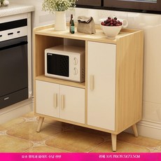 전자레인지 테이블 수납장 레인지대 탕비실 렌지대 사무실, D. 전자레인지 수납장-목재 느낌+화이트