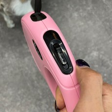 반려동물 야외용품 강아지 산책 자동 리드줄 핑크 5m, 본상품