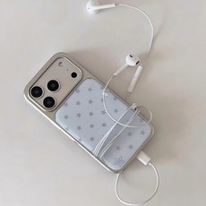모노 스타 패턴 실버 아이폰케이스
