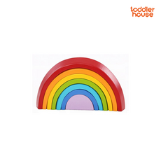 토들러하우스 발도르프 교구 세븐컬러 레인보우 원목블럭 나무블럭 아기선물, 1개