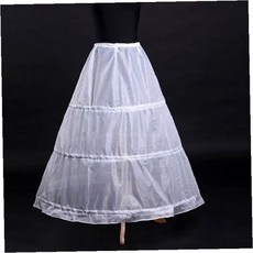 전통의상 속옷 화이트 망사 레이스 장식 삼단 볼륨 페티코트 드레스 속치마 한복