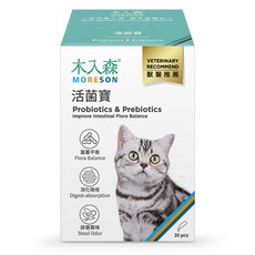 MORESON 木入森 貓咪活菌寶 益生菌與益生元 30包, 1個, 益生菌, 30份
