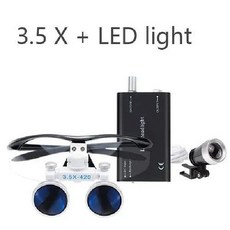 치과확대경 구강검사 광학 렌즈 루뻬 근시안경 루페, 블랙 3.5x HD with light