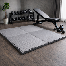 홈앤힐링 두꺼운 운동매트 와이드 헬스매트 25T 60x60cm, 4개, 코지 그레이 4개, 코지 그레이