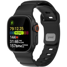 파우트 애플워치 호환 실리콘 스트랩 스포츠 밴드 38/40/41/42/44/45/46/49 mm, 스텔스 블랙 스텔스 블랙