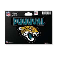 148571 Rico Industries NFL 풋볼 캐롤라이나 팬서스 빈티지 룩 4\" X 6\" 데칼, Jacksonville Jaguars Sketch Lo