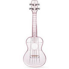 LUNA GLAM 透明烏克麗麗預備弦帶含琴墊包 入門, 23.5 x 62 cm粉紅色