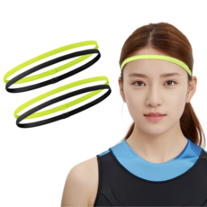 두두타운 스포츠 띠 헤어밴드 땀흘림 논슬립, 4개, 블랙+형광