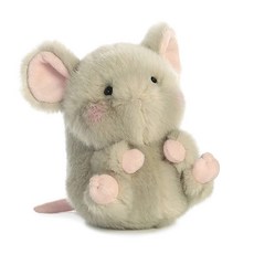 Aurora® Round Rolly Pet™ Frisk Mouse™ Plush Animal - Adorable Companion Fun on the Go Gray 12.7 c, Aurora® Round Rolly Pet™ Fris