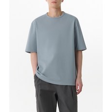 매장정품 무신사 스탠다드 MUSINSA STANDARD 헤비 폰테 릴렉스드 크루 넥 티셔츠 [클라우디 블루] MMETS5Z09-CY 893284