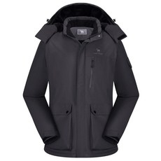 CAMEL CROWN 남성용 방수 스키 재킷 겨울 코트 스노우 재킷 조절 가능한 플리스 윈드브레이커 방풍 아웃도어 레인재킷 블랙.