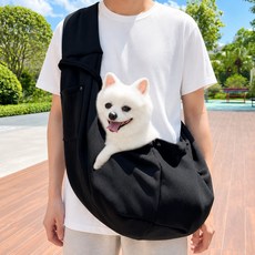 인사이드마켓 Big Sale 안전하고 편안한 반려동물 강아지 슬링백, 블랙, 1개 블랙, 1개