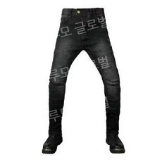 바이크 진 남자 레이싱 청바지 오토바이 라이딩 남성 데님 팬츠 라이더 하의 바지, 블랙(보호 장비 업그레이드)