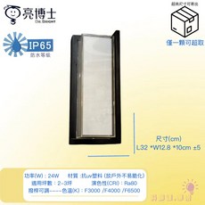 亮博士 防水戶外長型壁燈 IP65等級 三色撥桿LED 24W燈具 含電子發票, 撥桿換色-24W一組, 黑