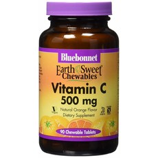 Bluebonnet 柳橙味維他命C口嚼錠 500mg, 1個, 90 件