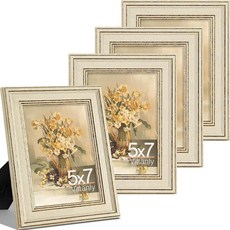 Vittanly10.2x15.2cm4x6인치사진액자4개세트 벽또는탁상용빈티지사진프레임 디스플레이10.2x15.2cm4x6120923, 5x7, 러스틱 화이트