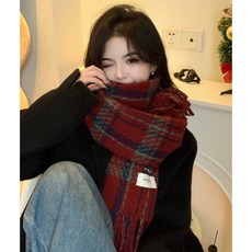 KROF 桐廬圍巾女韆鳥格披肩兩用韓版百搭爆款保暖新款冬季高級學生圍脖