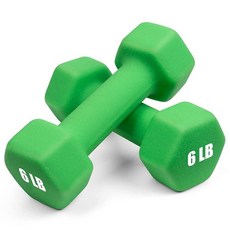Portzon Weights 덤벨 10가지 색상 옵션 네오프렌 세트 2개 세트와 호환 0.5-6.8kg(1-15파운드) 미끄럼 방지 말림 육각 모양 326807, 2.7kg(6파운드), 한 쌍, 다크 그린