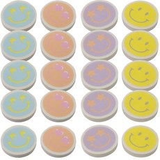 Fun Express 3.2cm(1 1/4인치) 벌크 144피스 파스텔 스마일 페이스 라운드 고무 지우개