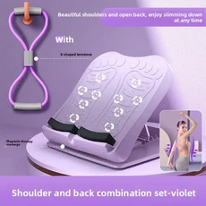 가정용 접이식 스트레칭 보드 피트니스 인대 요가 교정기 스탠딩 조절 높이 경사 스텝, 01 Purple figure8puller