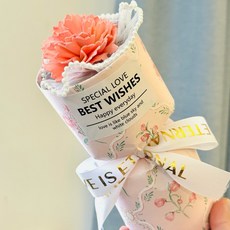 精緻手工編織花 康乃馨玫瑰造型 香皂永生花 索拉花禮 居家裝飾 20公分 附贈禮袋, 20CM 索拉康乃馨 送袋子