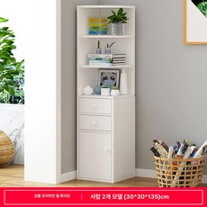 모서리 서랍장 삼각 수납장 조립 틈새선반 코너수납장 캐비닛 코너장 거실 라운드모서리, 4. 이중 서랍 화이트